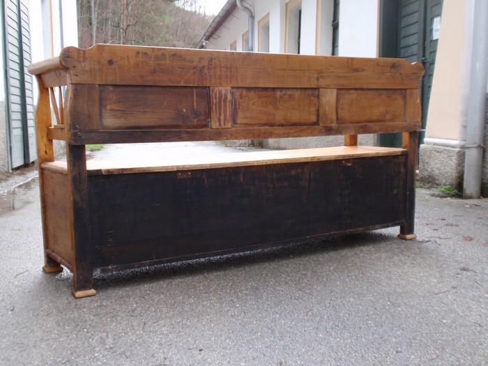 Truhenbank Weichholz antik