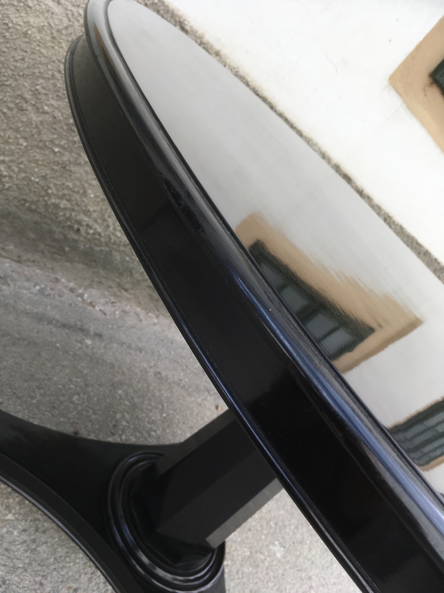 Tisch antiker runder Esstisch klappbar Speisetisch schwarz restauriert Empire Jugendstil Biedermeier Vollholz Antiquität