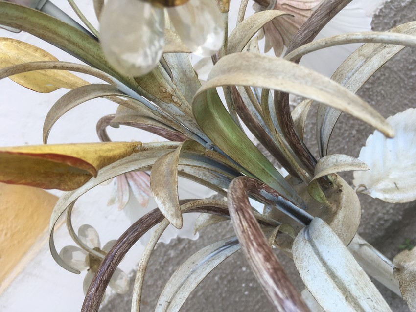 Stehlampe Vintage Florentiner Blätter Blumen Metall