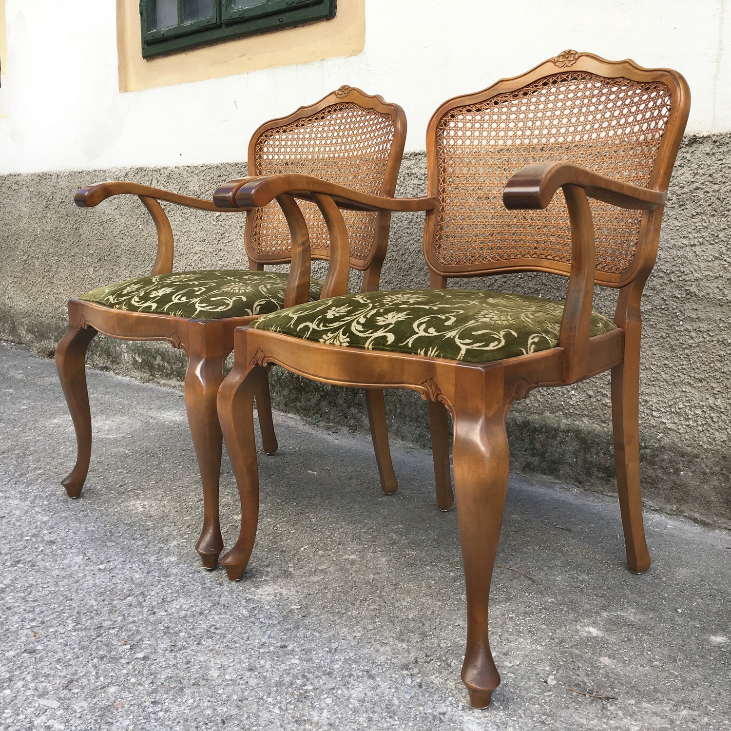 Armlehnstuhl Stuhl Sessel Barockstil Wiener Geflecht Armlehnsessel Vintage