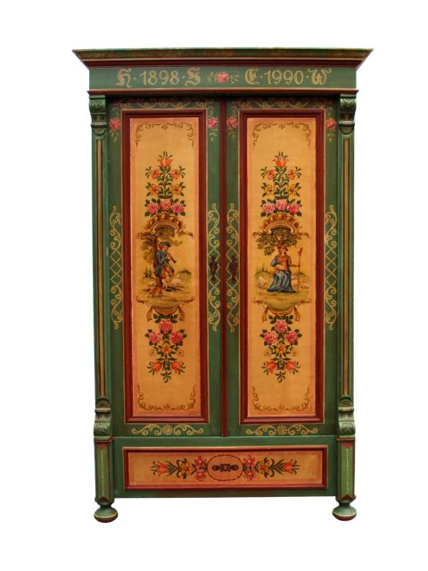 Bauernschrank bemalt grün