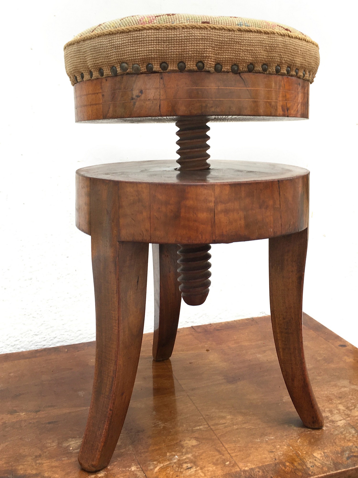 Klavierhocker Hocker Biedermeier um 1820 original Drehhocker Sitzmöbel