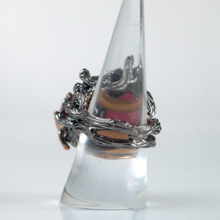 Ring 925 Silber Handarbeit Edelstein Rubin "Korallen" handgefertigt