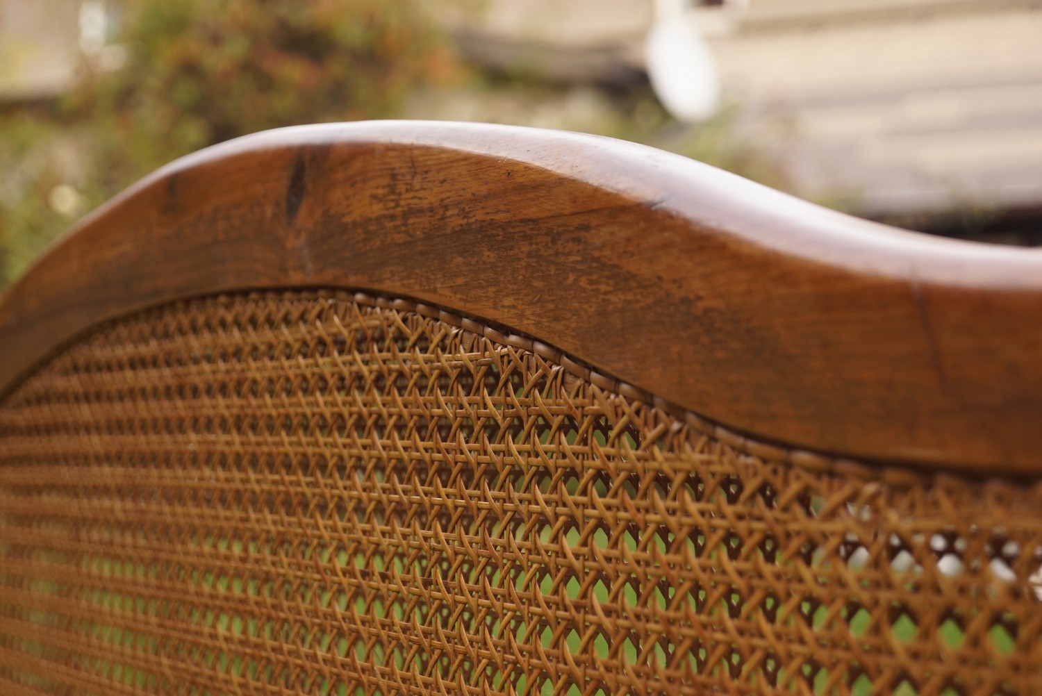 Doppelbett Chippendale antik Barockstil Vollholz Nuss Buche Möbel Wiener Geflecht Antiquität