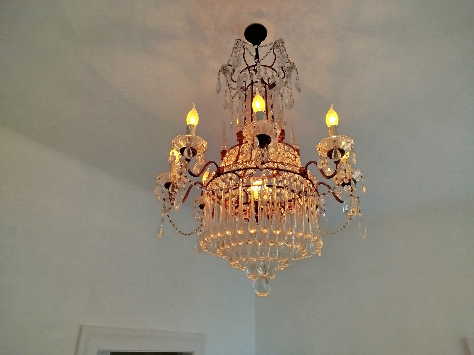 Neoklassizistischer Kronleuchter Kristall Murano Glas Antik Neoklassizistischer Kronleuchter Kristall Murano Glas Antik