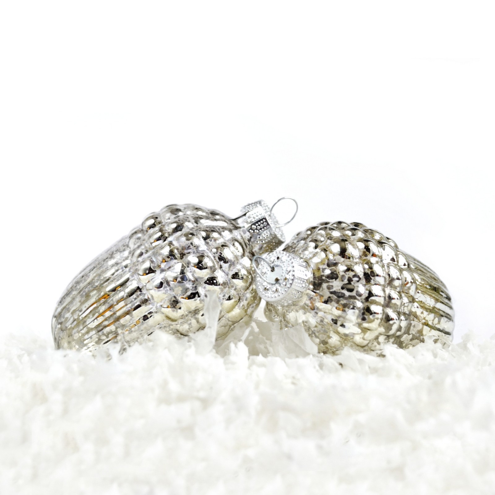 Christbaumkugel Eichelnuss Weihnachten Glas handgemacht silbern Christbaumkugel Glas mundgeblasen handgemacht lauscha Bauernweihnachtsbaum Nüsse