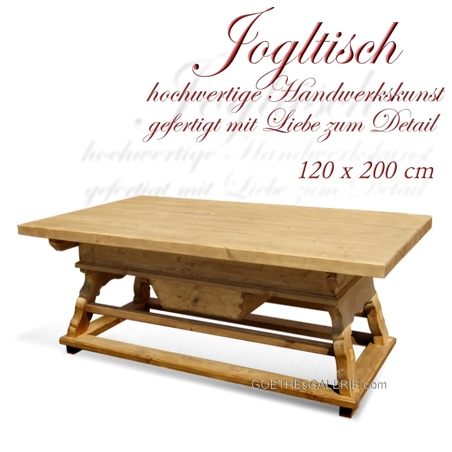 Großer Esstisch massiver Tisch Bauerntisch 200x120 Jogltisch