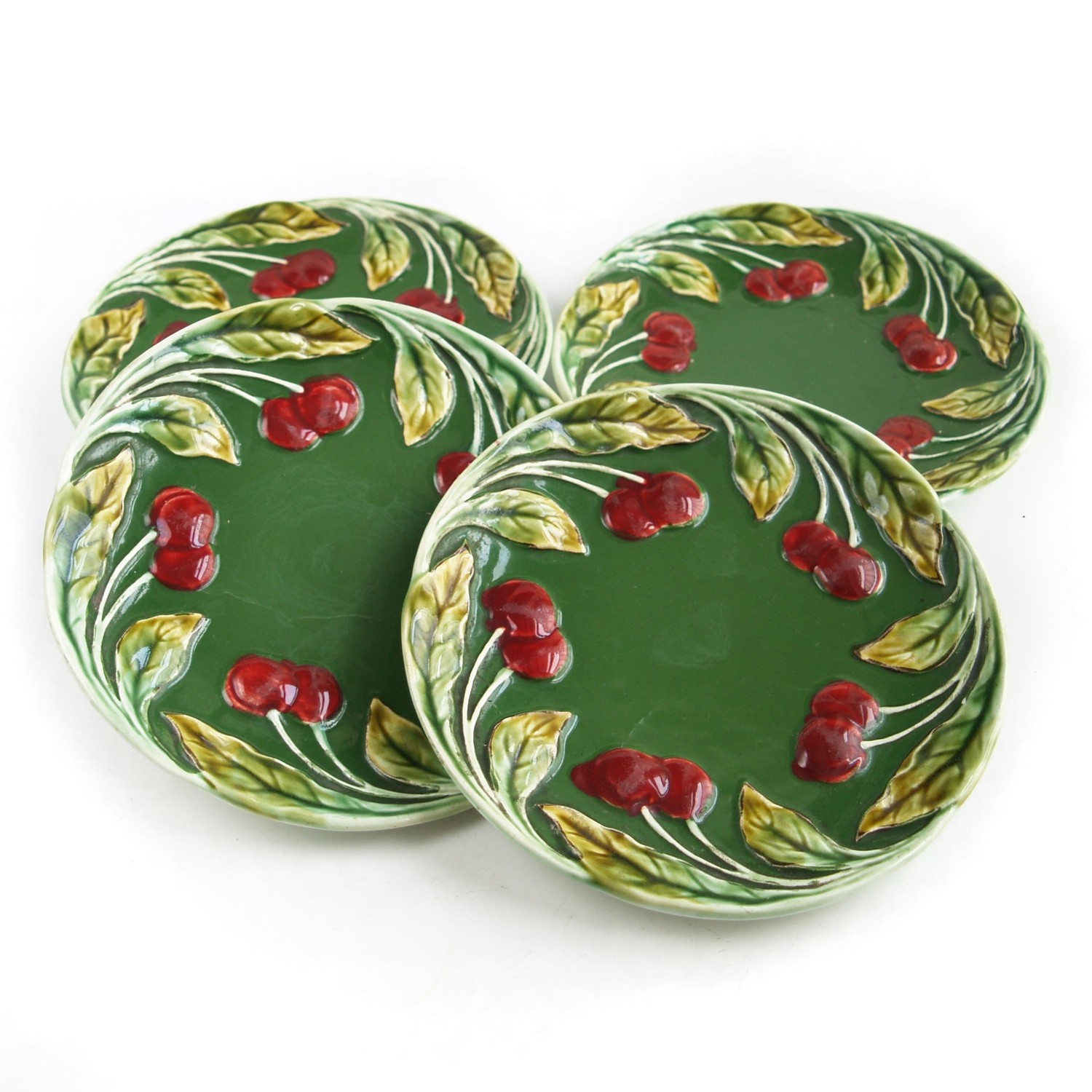 Teller Kirschen Keramik Majolika