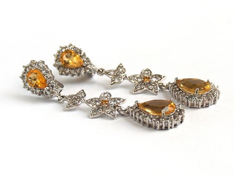 Ohrstecker 925 Silber gelbe Edelsteine traumhafter Schmuck Citrine Ohrstecker 925 Silber gelbe Edelsteine Schmuck Citrine