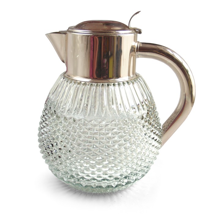 Wasserkrug großer Krug Vintage Karaffe Saftkrug Kalte Ente Glas kalte Ente