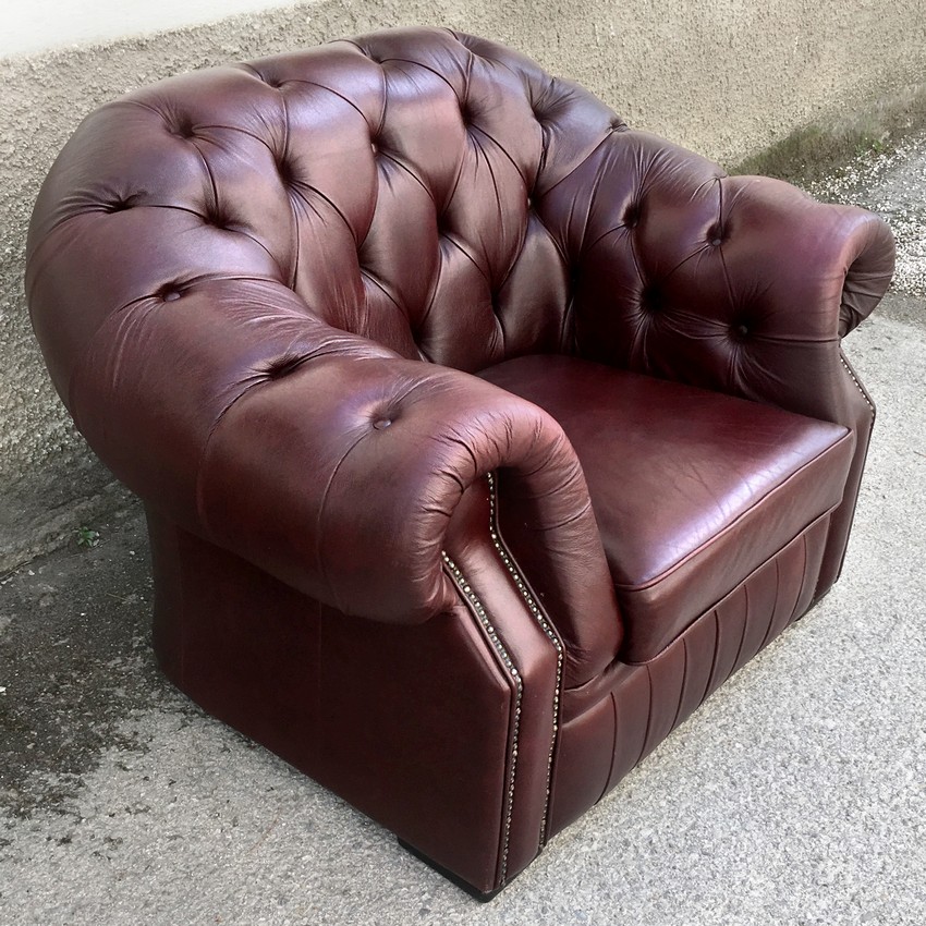 Chesterfield Leder Stuhl Sessel
