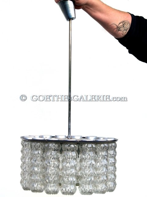 Hängelampe Vintage Chrom Glas