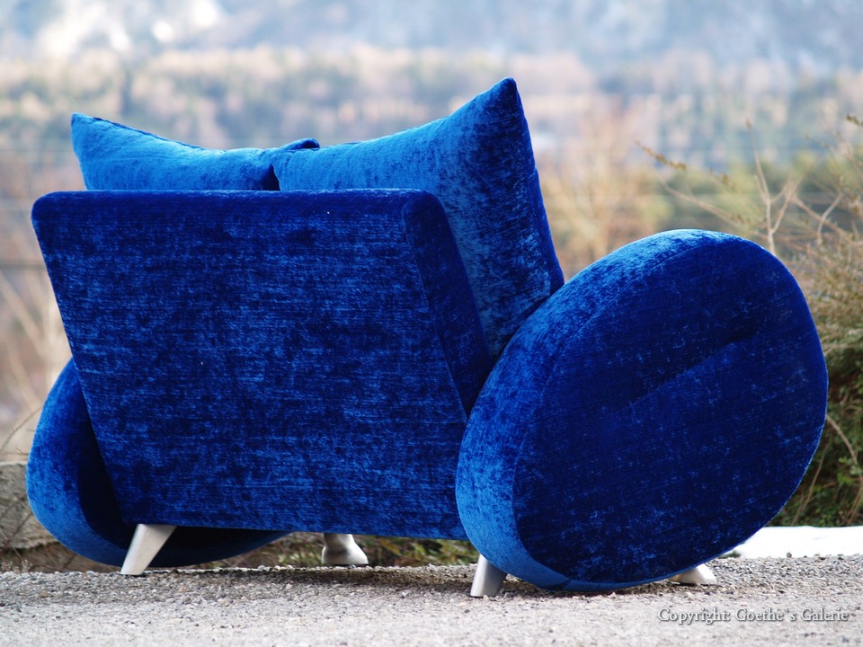 Bretz Sofa blau Popeye Designklassiker