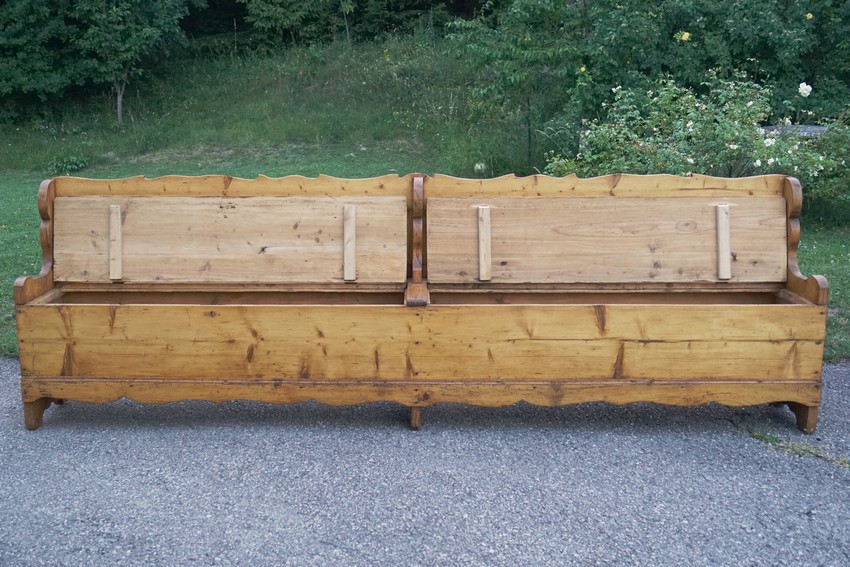 Sitztruhenbank antik Vollholz groß Bauernstube Möbel