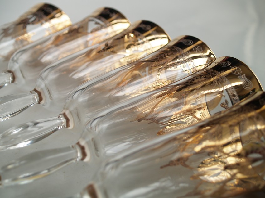 Sektgläser Kristall Gold Antikstil