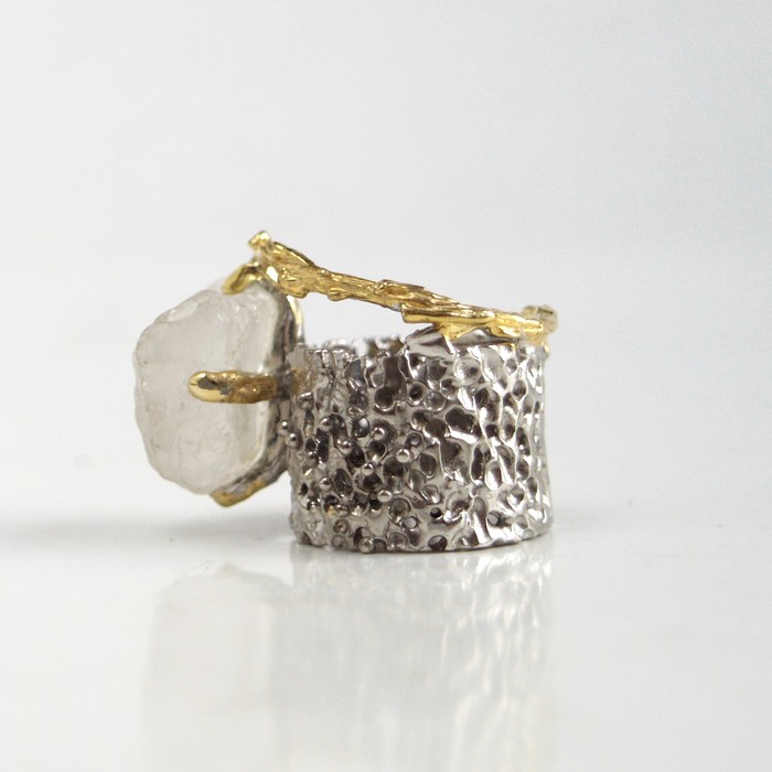 Bergkristall 925 Silber Ring SChmuck Gothic