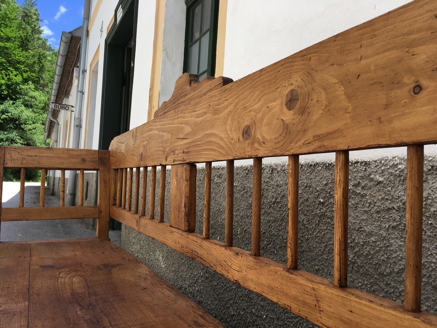 antik Sitzbank Truhe