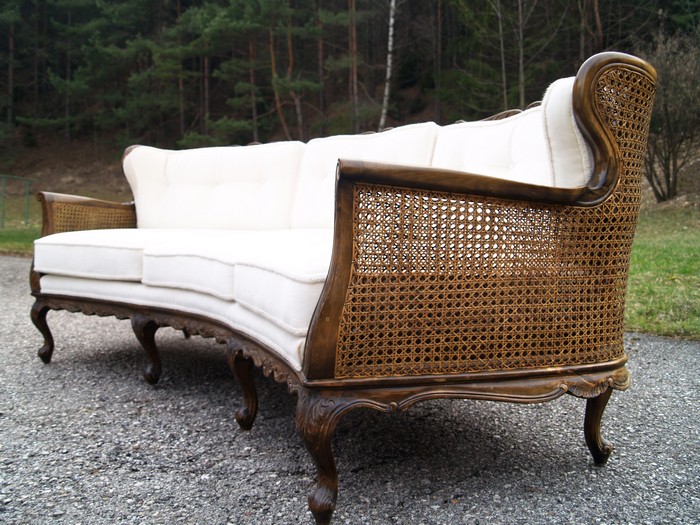 Sitzbank Wiener Geflecht antik