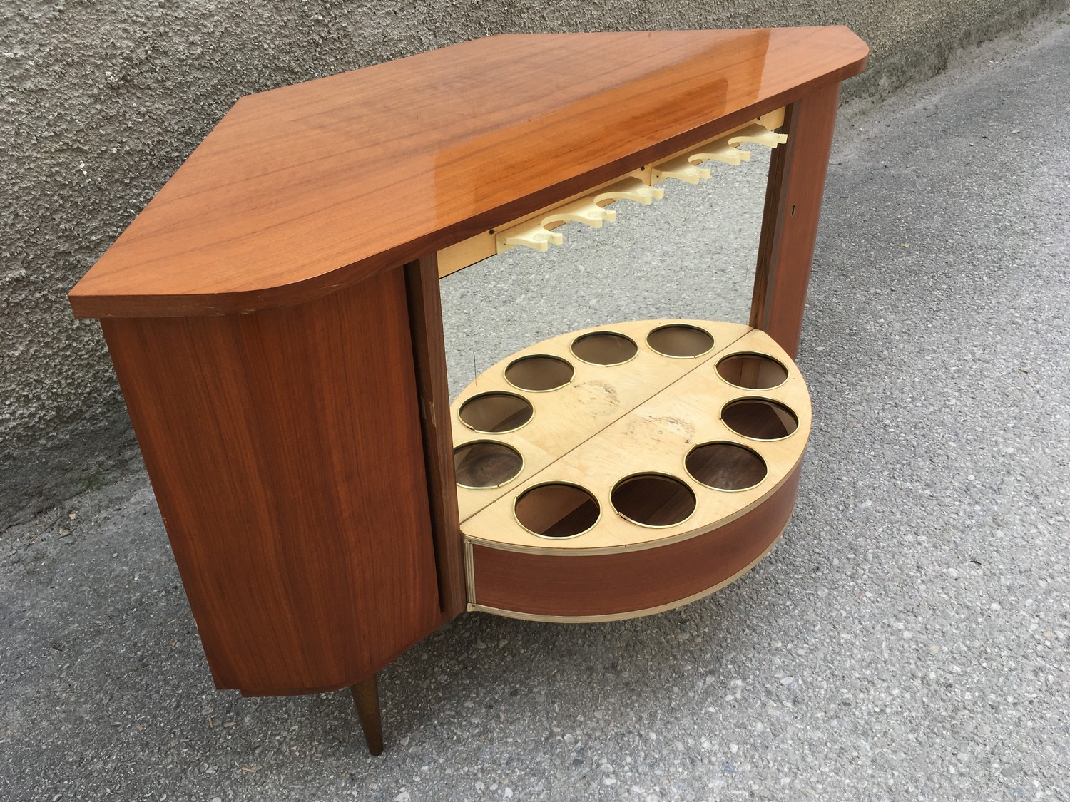 Barschrank Kommode Eckschrank Vintage Drehbar Original Retro