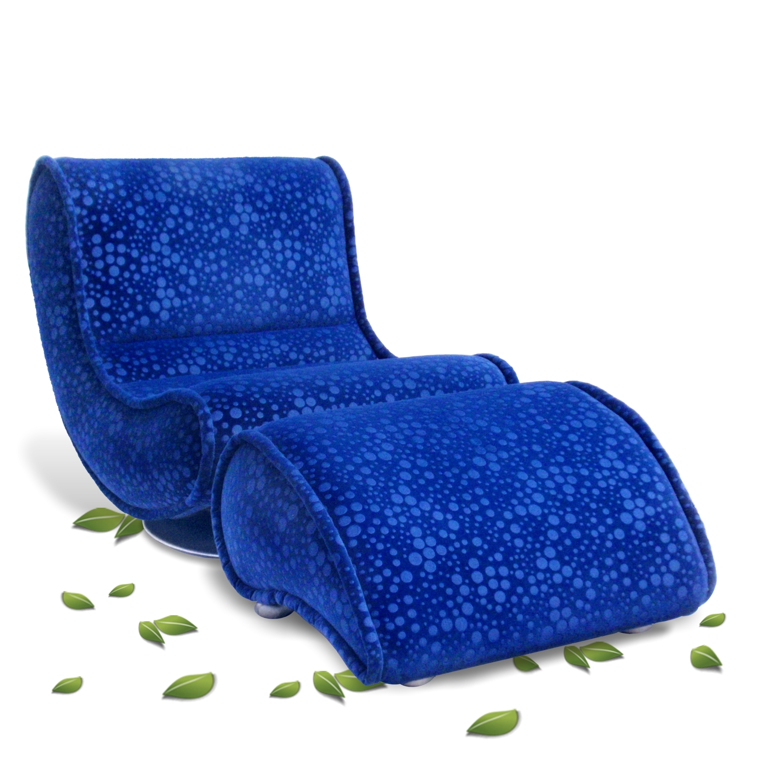 BRETZ Sessel Laola Hookipa blau Stuhl mit Hocker Bretz Sofa Liege Stuhl Hocker Laola blau Hookipa