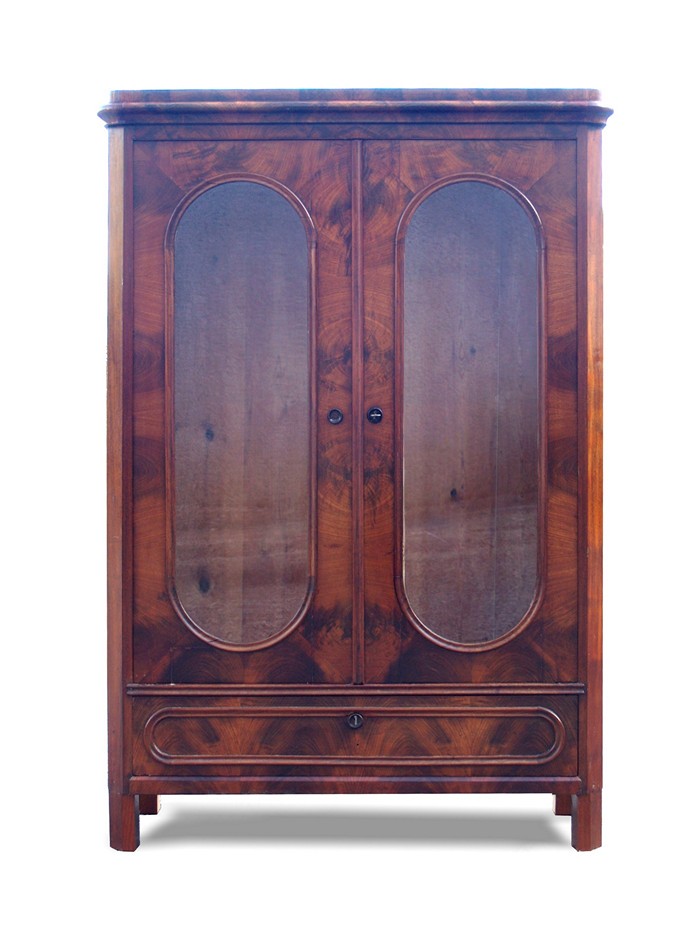 Schrank antik Biedermeier Restauriert Vollholz Vitrine saniert Antiqutät