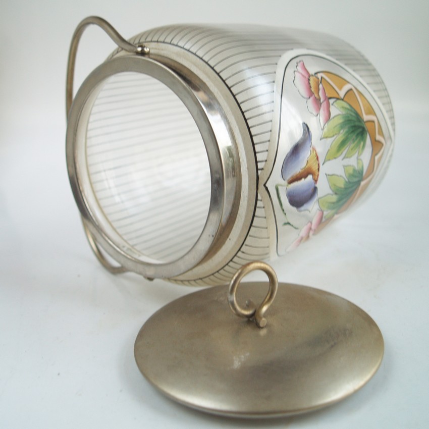 Jugendstil Glas Keksdose antik