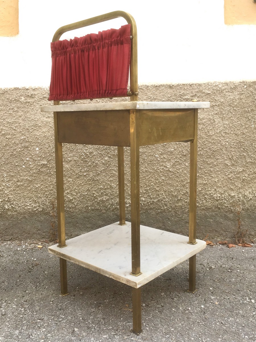 Nachttisch Jugendstil Messing Bett Schrank