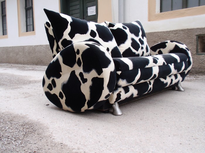 Bretz Sofa Kuhfell Stoff