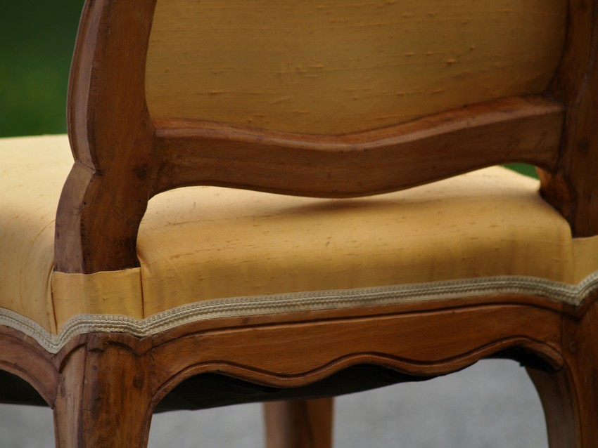 Barockstil antik Sessel Stuhl senfgelb