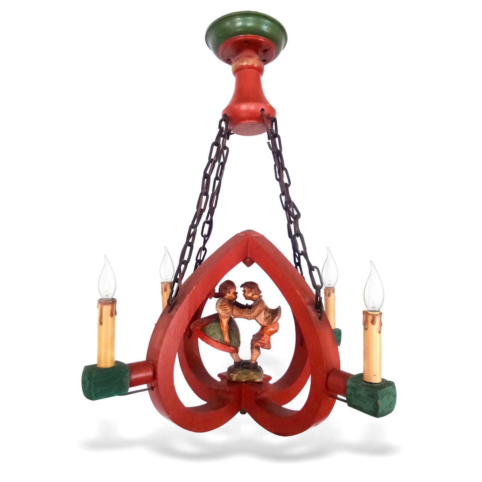 Bauernluster Bauernlampe Lustermandl tanzendes Paar Holz Bauernluster Holz