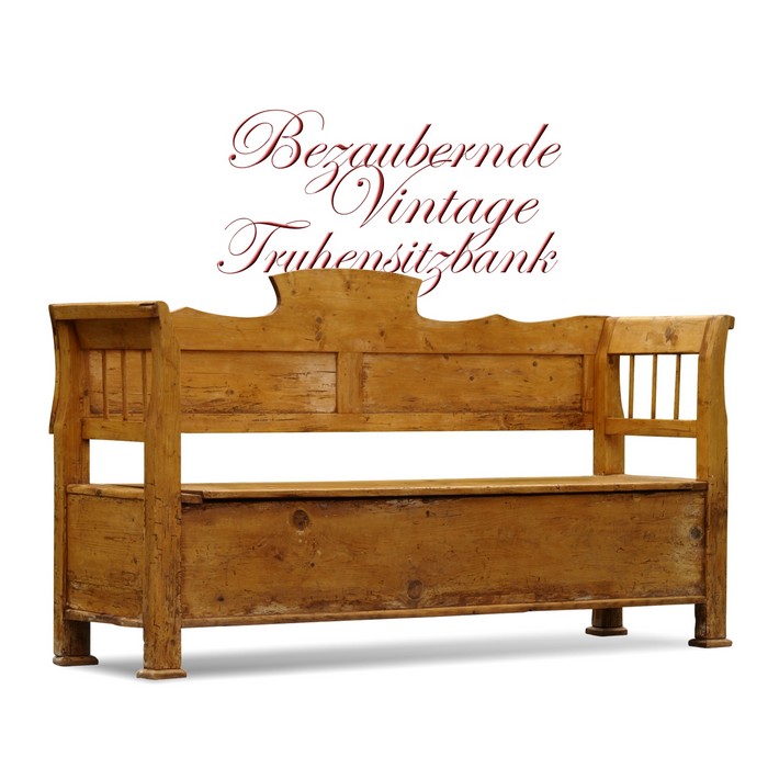 Truhenbank antik Holz Küchenbank Sitzbank Landhausstil Sitzbank Truhenbank Weichholz