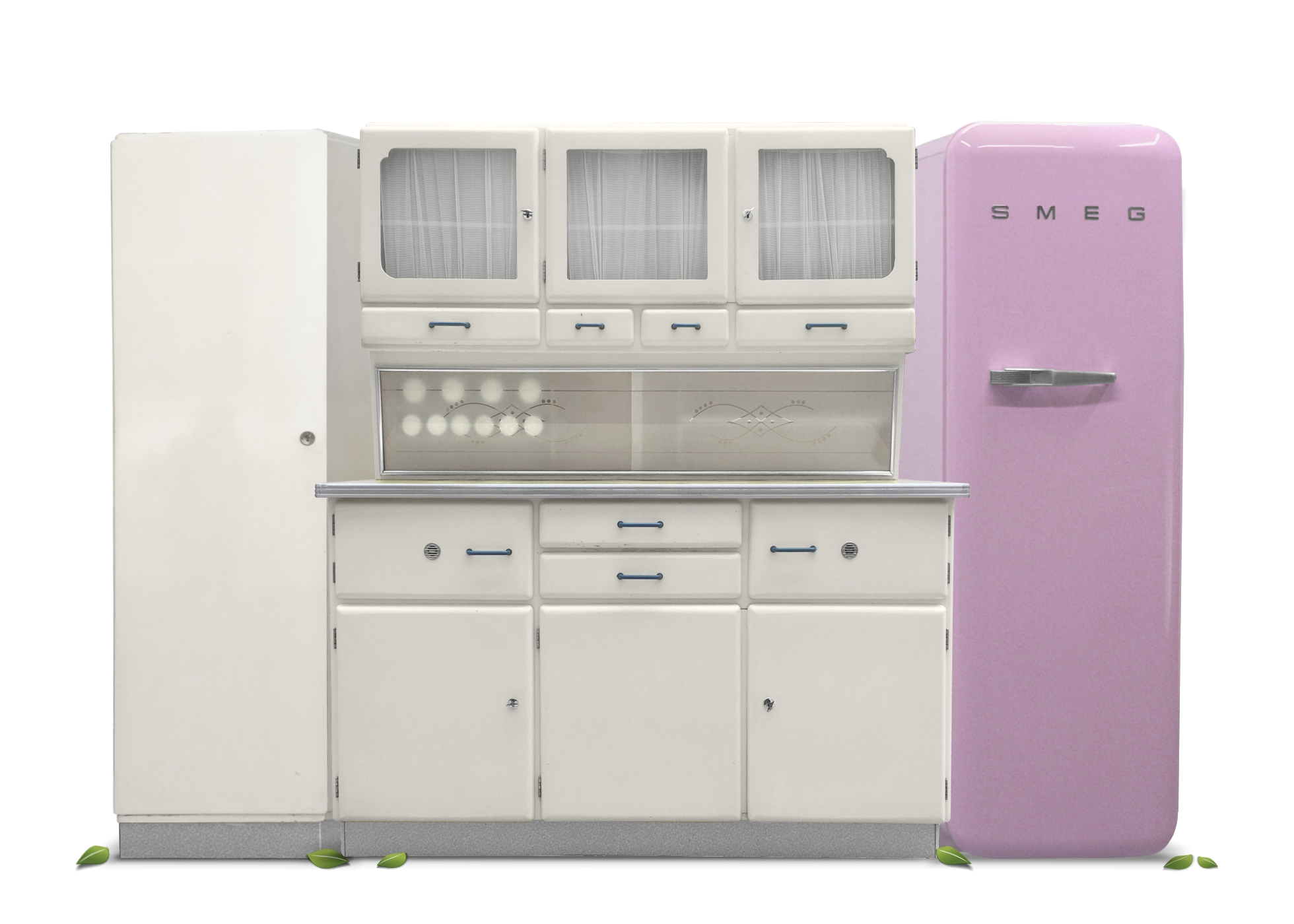 Küche Vintage rosa Küchenschrank