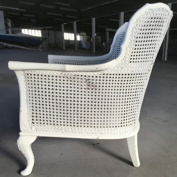 Antiker Sessel Stuhl creme Viktorianisch