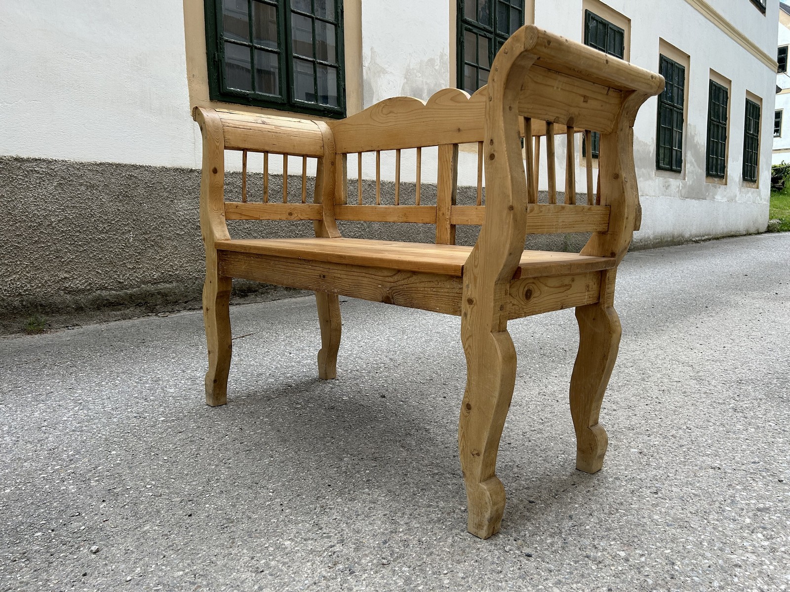 Truhenbank antik restauriert Küchensitzbank