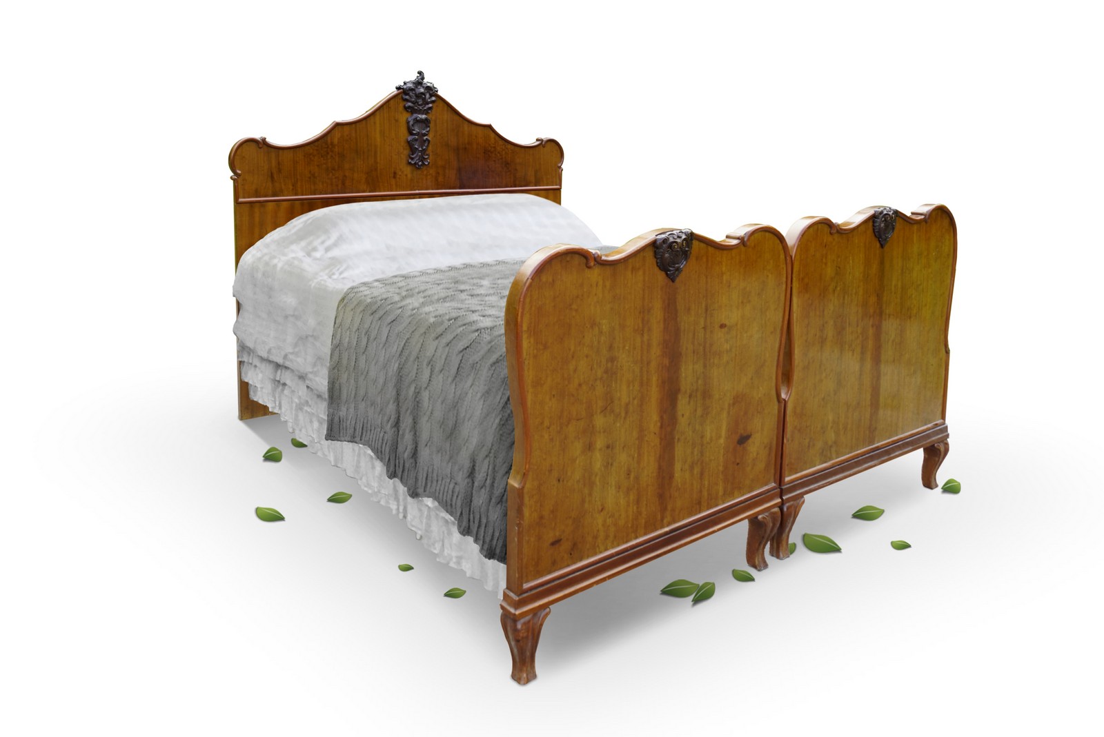 Bettrahmen Barockstil antik Doppelbett vintage