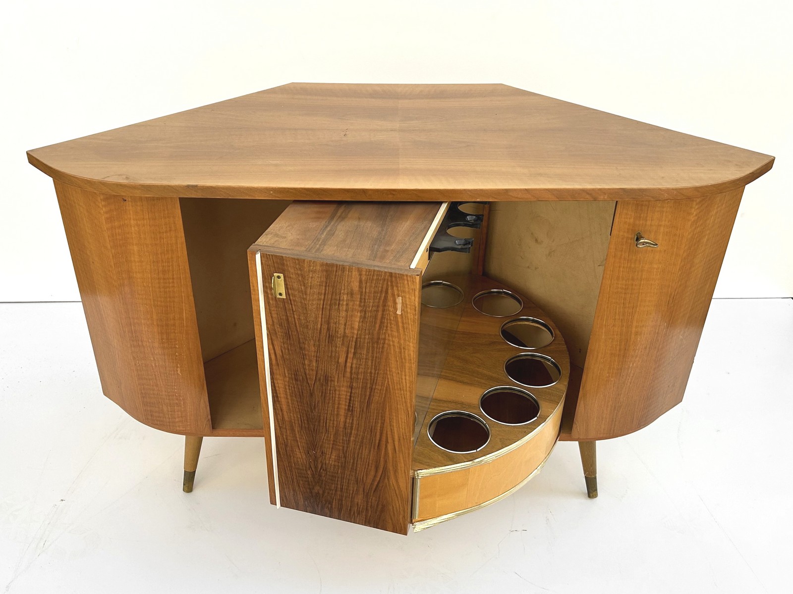 Vintage Barschrank Eckkommode Drehbar 60er-Jahre Retro Bar