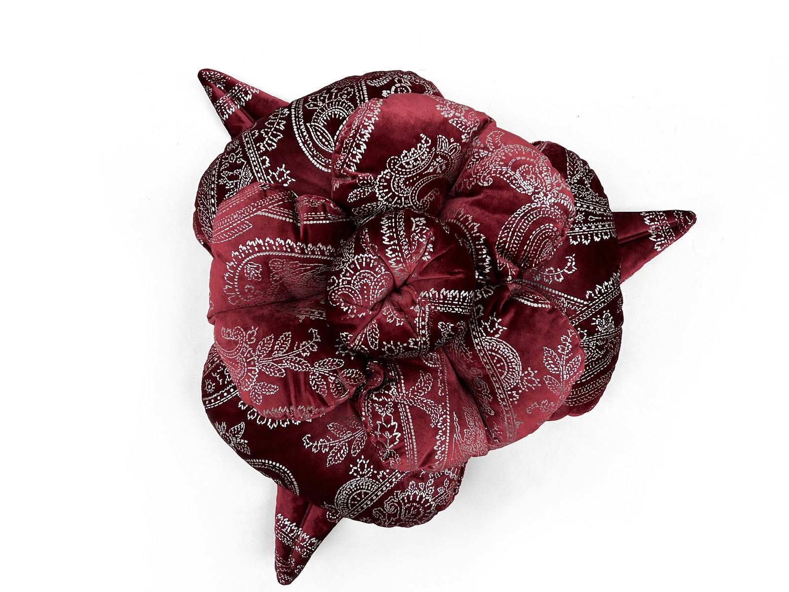 Glamouröses Bretz Rosenkissen Kissen Polster rot silber Bretz Rosenkissen Kissen Polster rot silber
