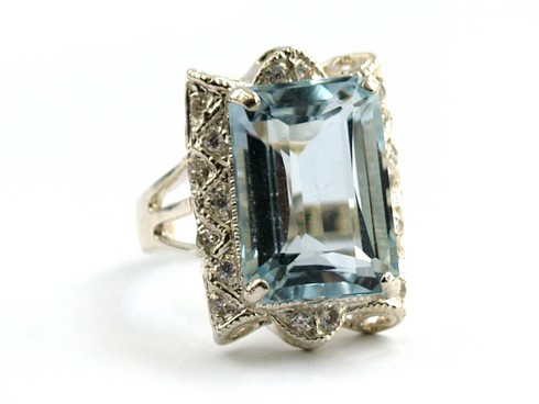 Ring 925 Silber Edelstein Schmuck Cocktailring Blautopas handgefertigt Zertifikat