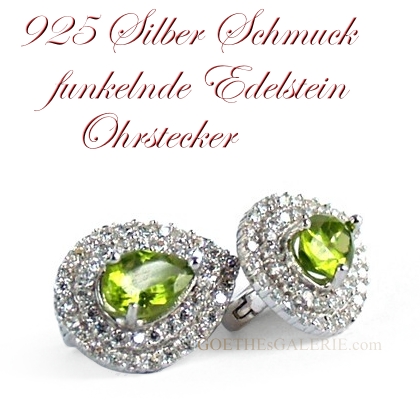 Ohrstecker 925 Silber echter PERIDOT Edelstein Schmuck 925 Silber Ohrstecker Peridot