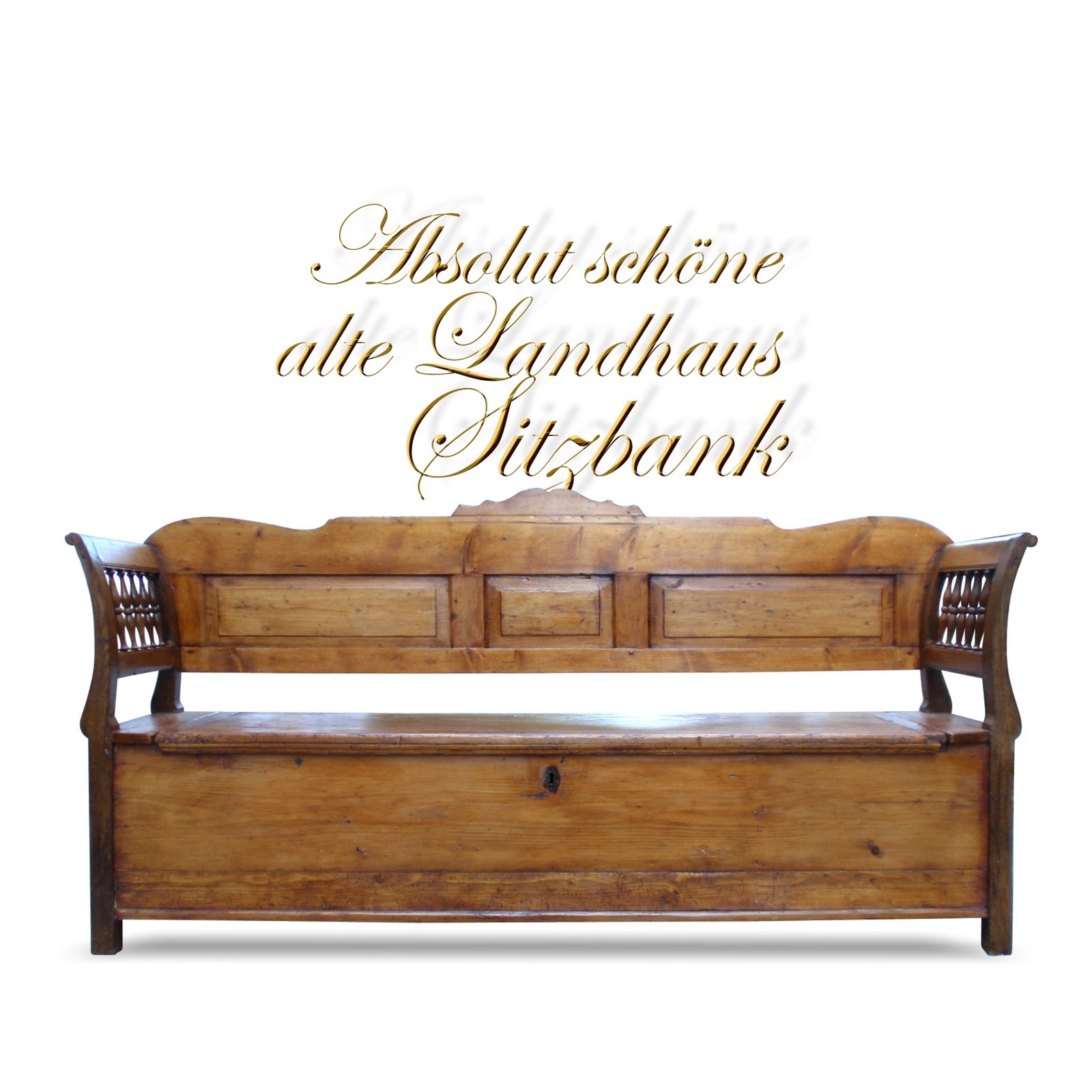 Truhenbank antik Vintage Küchenbank Weichholz saniert Truhenbank gross antik