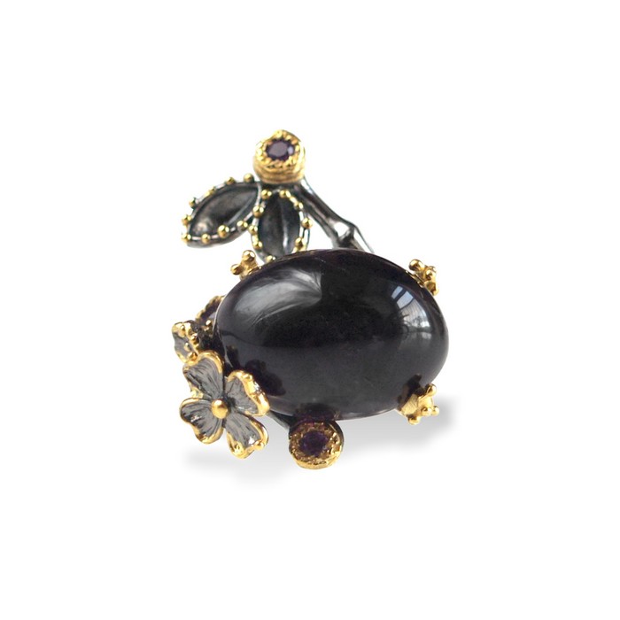 Ring 925 Silber Edelstein Amethyst Zauberwald Schmuckdesign handgefertigt