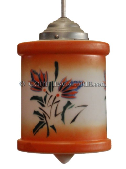 Artdeco Spritzlack Lampe orange Glas Luster