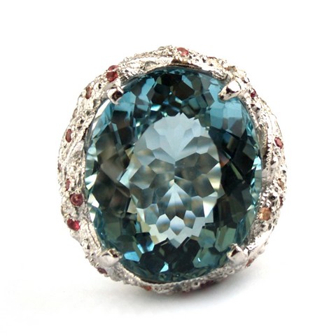 Blautopas Ring 925 Silber