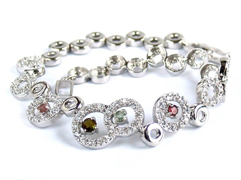 Silber 925 echte Edelsteine Tourmalin Damenarmband handgefertigt SALE!
