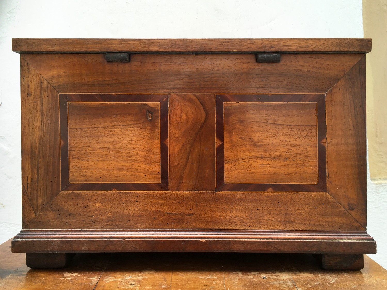 Biedermeier Truhe klein Spielzeugtruhe antik