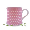 Teetasse Kaffeebecher groß Porzellan Polka Dots pink rosa Isabelle Rose 380 ml