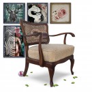 Armlehnstuhl Sofasessel Sonnengeflecht Sessel Vintage Stuhl Chippendale