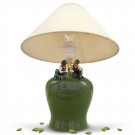 Tischlampe Keramik Glas grün Laura Ashley Tischleuchter
