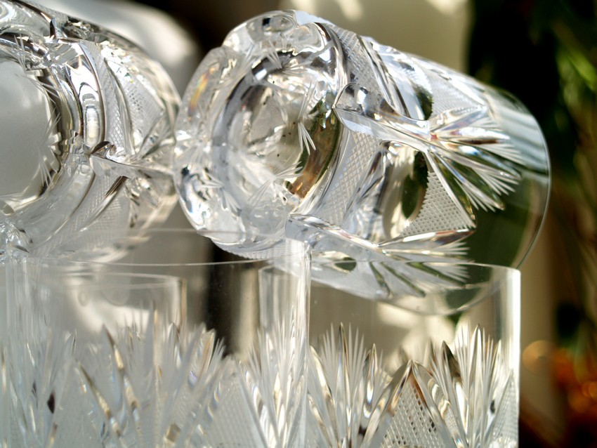 Bleikristall Gläser Wasser Whisky Rautenschliff BecherGläser