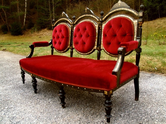 antikes Sofa Antikes Sofa Perlmutt Intarsien Antiquität Requisite Filmmöbel